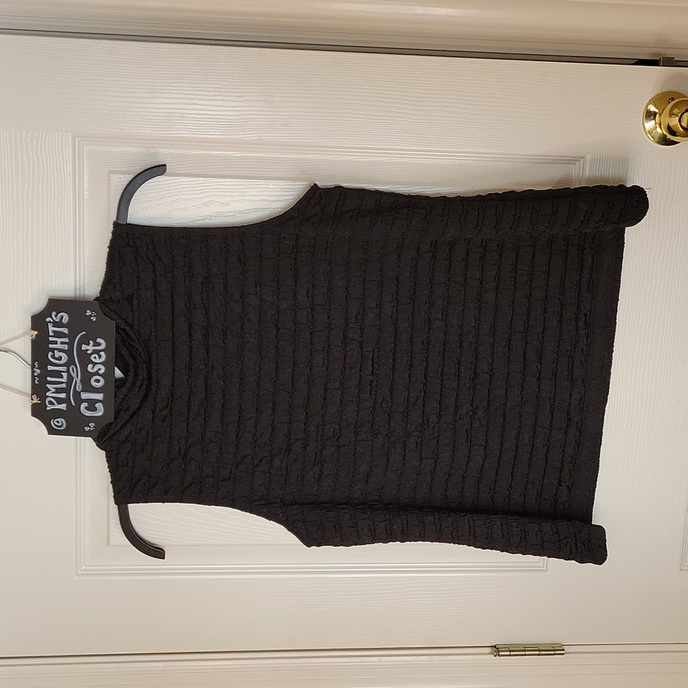 AGB Mock Neck Sleeveless Top XL Black